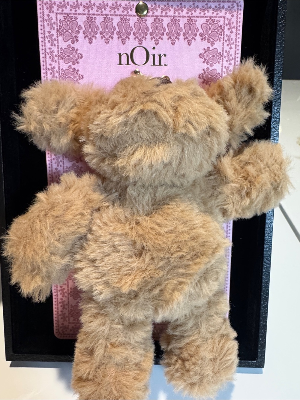 nOir Jewelry Tan Fuzzy Teddy Keychain Plush Bear Charm